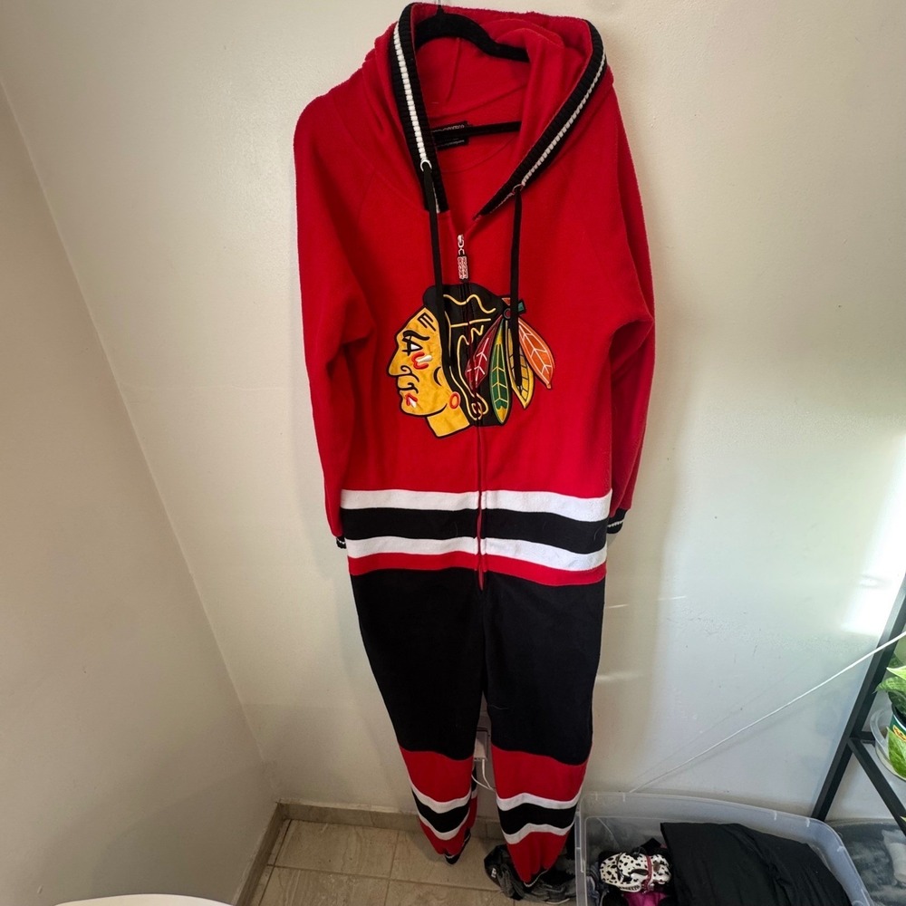 Chicago Blackhawks Hockey Sockey NHL Fleece Pajamas Men's XL